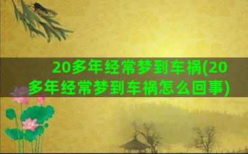 20多年经常梦到车祸(20多年经常梦到车祸怎么回事)