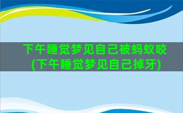 下午睡觉梦见自己被蚂蚁咬(下午睡觉梦见自己掉牙)