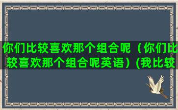 你们比较喜欢那个组合呢（你们比较喜欢那个组合呢英语）(我比较喜欢第三个你们呢)