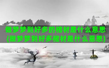 做梦梦到好多的棺材是什么意思(做梦梦到好多棺材是什么意思)