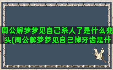 周公解梦梦见自己杀人了是什么兆头(周公解梦梦见自己掉牙齿是什么征兆)