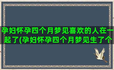 孕妇怀孕四个月梦见喜欢的人在一起了(孕妇怀孕四个月梦见生了个大胖儿子)