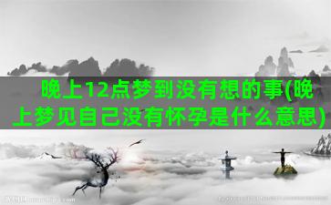 晚上12点梦到没有想的事(晚上梦见自己没有怀孕是什么意思)