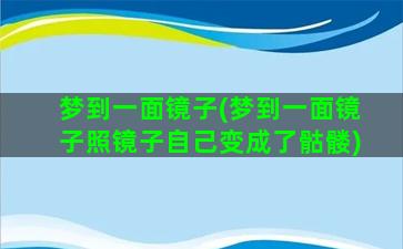 梦到一面镜子(梦到一面镜子照镜子自己变成了骷髅)