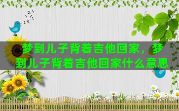 梦到儿子背着吉他回家，梦到儿子背着吉他回家什么意思