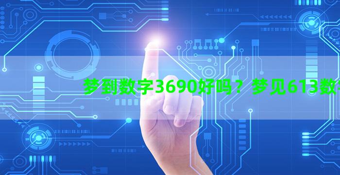 梦到数字3690好吗？梦见613数字