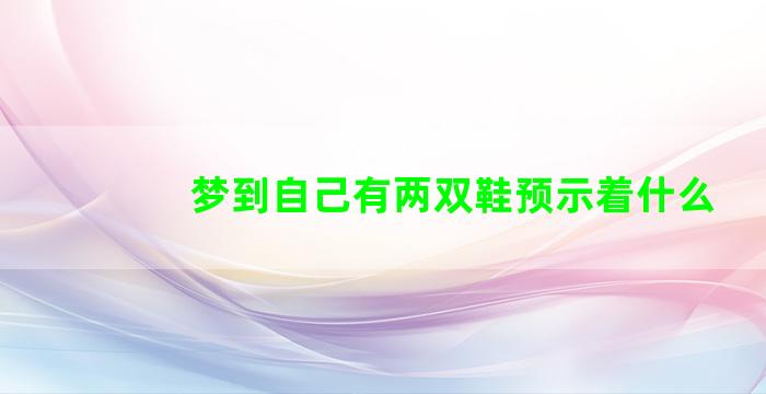 梦到自己有两双鞋预示着什么