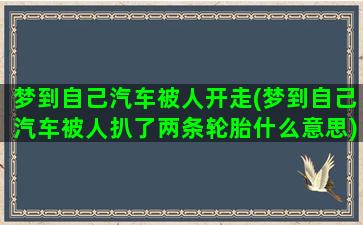 梦到自己汽车被人开走(梦到自己汽车被人扒了两条轮胎什么意思)