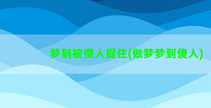 梦到被傻人捉住(做梦梦到傻人)