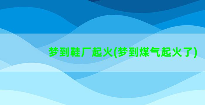 梦到鞋厂起火(梦到煤气起火了)