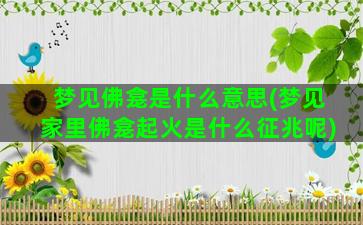 梦见佛龛是什么意思(梦见家里佛龛起火是什么征兆呢)