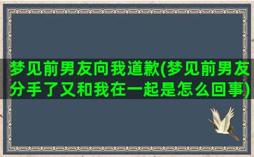 梦见前男友向我道歉(梦见前男友分手了又和我在一起是怎么回事)