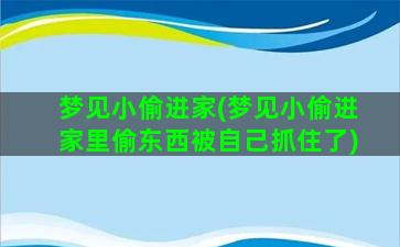 梦见小偷进家(梦见小偷进家里偷东西被自己抓住了)