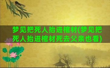 梦见把死人抬进棺材(梦见把死人抬进棺材死去父亲也看)