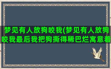 梦见有人放狗咬我(梦见有人放狗咬我最后我把狗撕得稀巴烂寓意着什么)