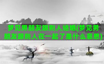 梦见男朋友跟别人结婚(梦见男朋友跟别人在一起了是什么意思)