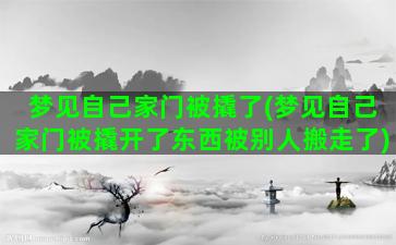 梦见自己家门被撬了(梦见自己家门被撬开了东西被别人搬走了)