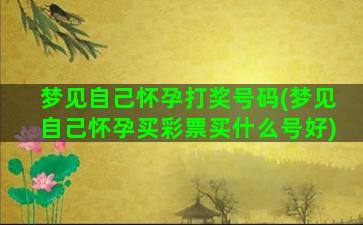 梦见自己怀孕打奖号码(梦见自己怀孕买彩票买什么号好)