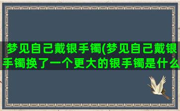 梦见自己戴银手镯(梦见自己戴银手镯换了一个更大的银手镯是什么意思)