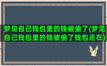 梦见自己钱包里的钱被偷了(梦见自己钱包里的钱被偷了钱包还在)