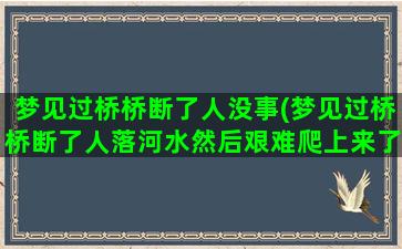 梦见过桥桥断了人没事(梦见过桥桥断了人落河水然后艰难爬上来了)