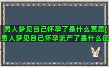 男人梦见自己怀孕了是什么意思(男人梦见自己怀孕流产了是什么征兆)