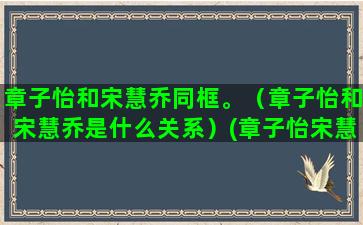 章子怡和宋慧乔同框。（章子怡和宋慧乔是什么关系）(章子怡宋慧乔同台)